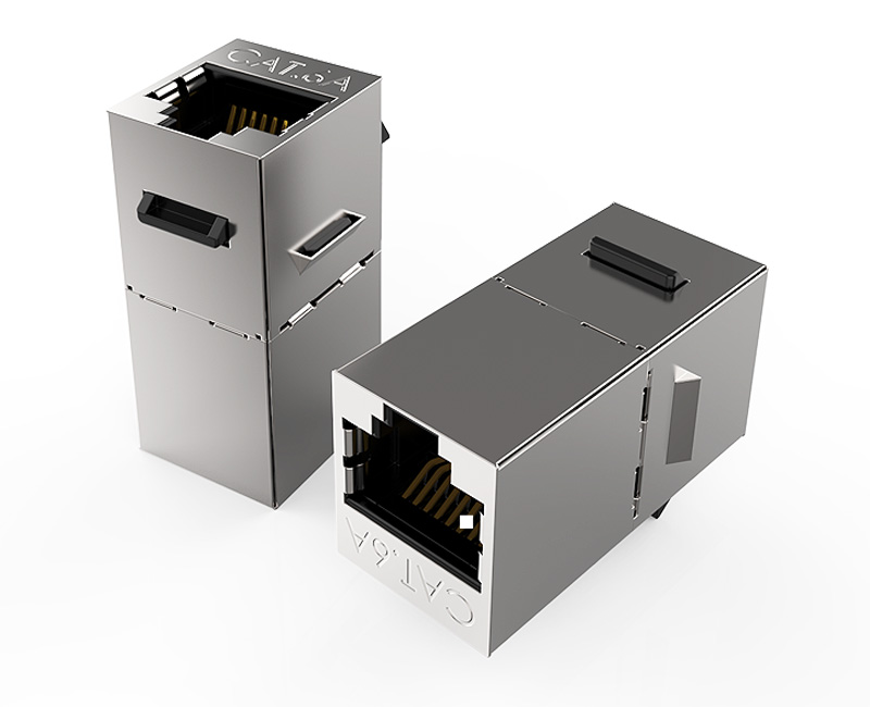 英曼網絡直通模塊/網線直通延長器，屏蔽網線水晶頭跳線延長器Keystone Jack