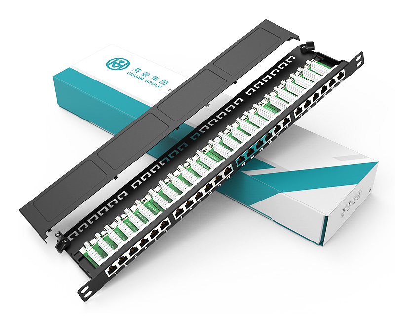 Enmane-0.5U 24 Ports Shielded Dustproof Network Patch Panel