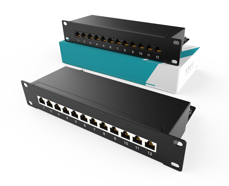 英曼1U12口-防塵網絡配線架（掛耳-桌面/機柜）Patch Panel