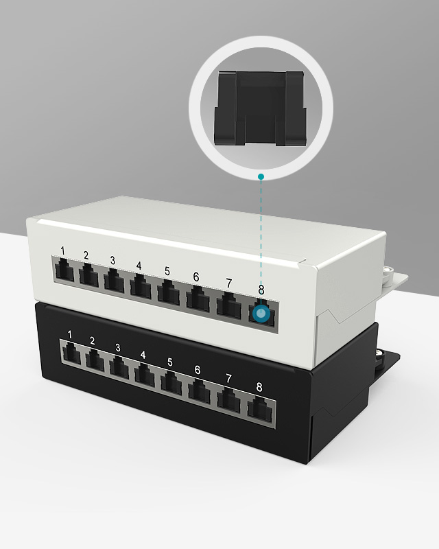 1U8口-防塵網絡配線架